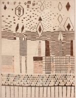 Large Primitive Motifs Modern Folk Art Area Rug 11869 by Nazmiyal Antique Rugs
