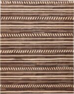 Modern Primitive Brown and Cream Flat Woven Kilim 11434 by Nazmiyal Antique Rugs
