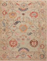 Modern Turkish Oushak Design Area Rug 11386 by Nazmiyal Antique Rugs