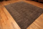 Side Of Brown Tone Minimalist Contemporary Area Rug 11533 by Nazmiyal Collection