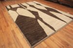 Side Of Earthy Tones Modern Central Asian Area Rug 11644 by Nazmiyal Antique Rugs