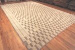 Side Of Large Ivory Geometric Design Central Asian Rug 11814 by Nazmiyal Antique Rugs