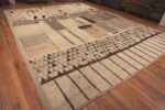 Side Of Large Primitive Motifs Modern Folk Art Area Rug 11869 by Nazmiyal Collection