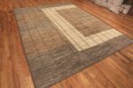 Side Of Trending Brown Earthy Tones Modern Decorative Rug 11480 by Nazmiyal Antique Rugs
