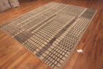 Side Of Tribal Motifs Geometric Modern Brown And Cream Rug 11462 by Nazmiyal Antique Rugs