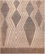 Trendy Earthy Tones Primitive Design Modern Large Rug 11723 by Nazmiyal Antique Rugs