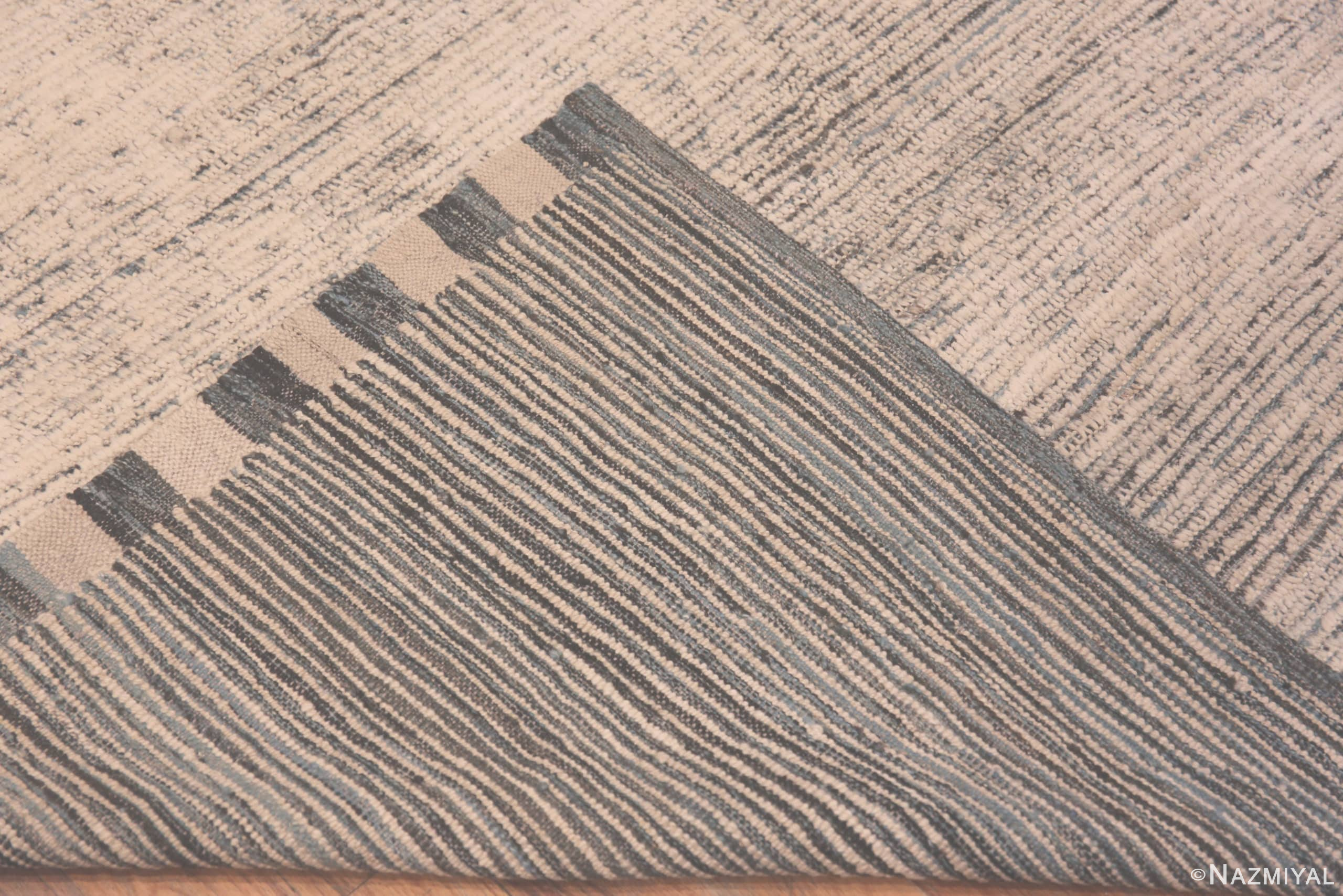 Back Of Neutral Color Decorative Contemporary Chic Modern Area Rug 11479 by Nazmiyal Antique Rugs