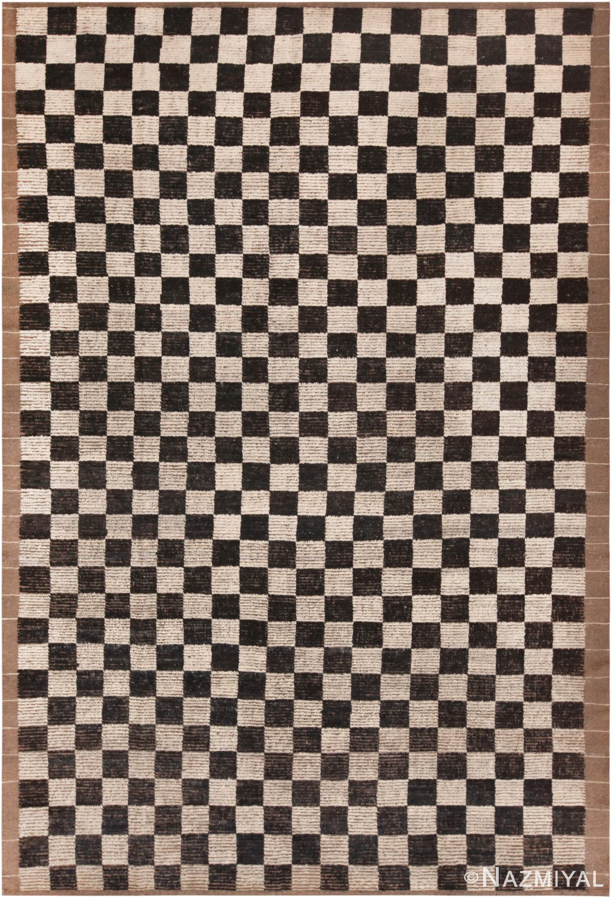 Checker Design Modern Central Asian Rug 11299 by Nazmiyal Antique Rugs
