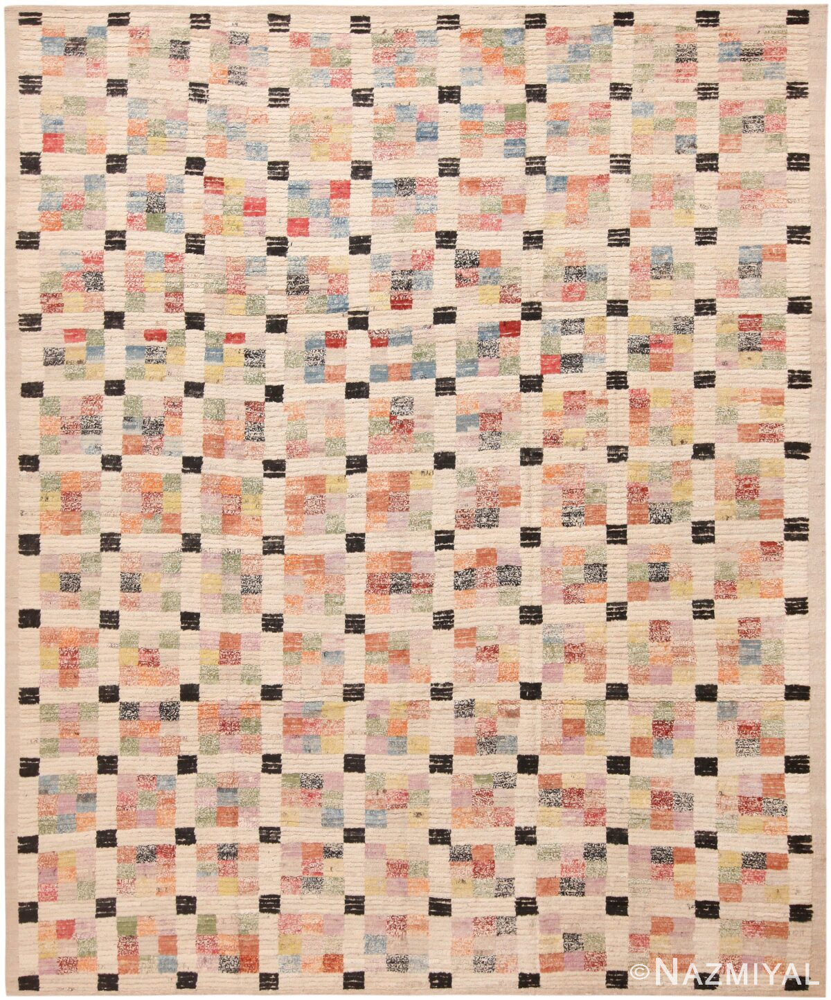 Contemporary Central Asian Geometric Colorful Area Rug 11411 by Nazmiyal Antique Rugs