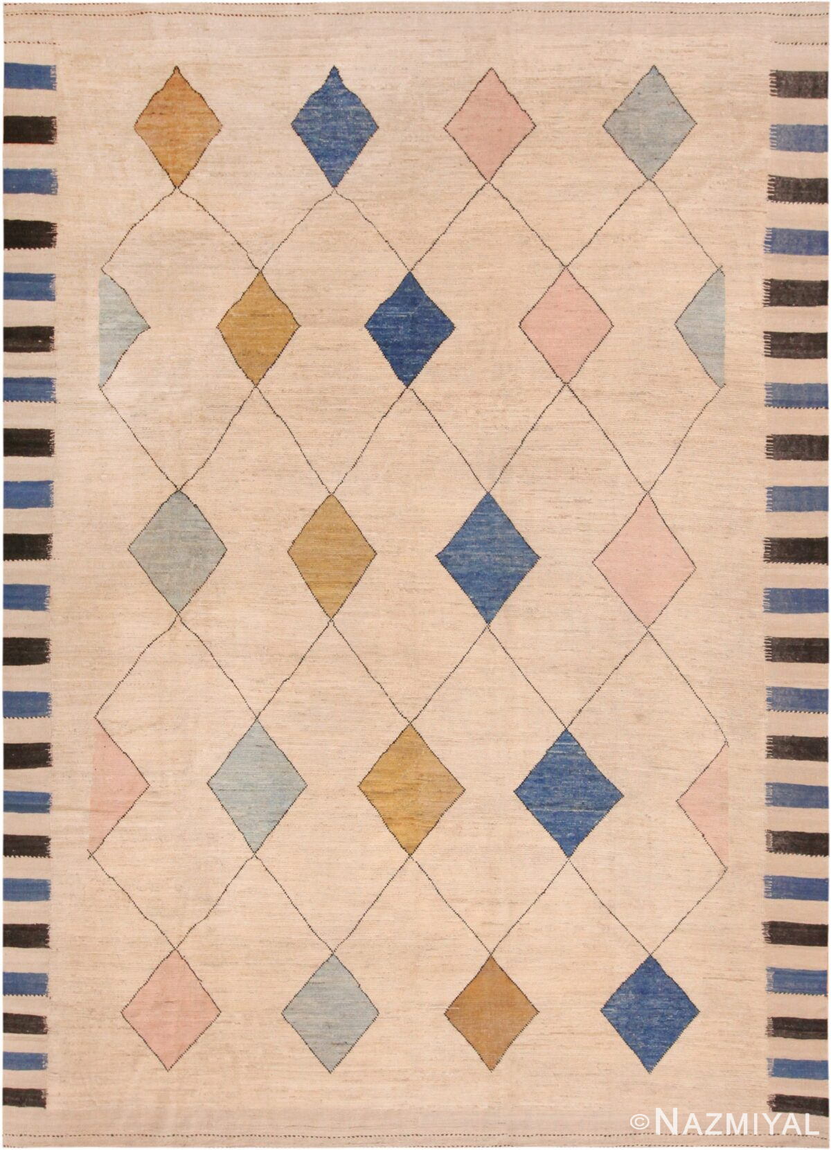 Contemporary Geometric Diamond Design Modern Area Rug 11566 by Nazmiyal Antique Rugs