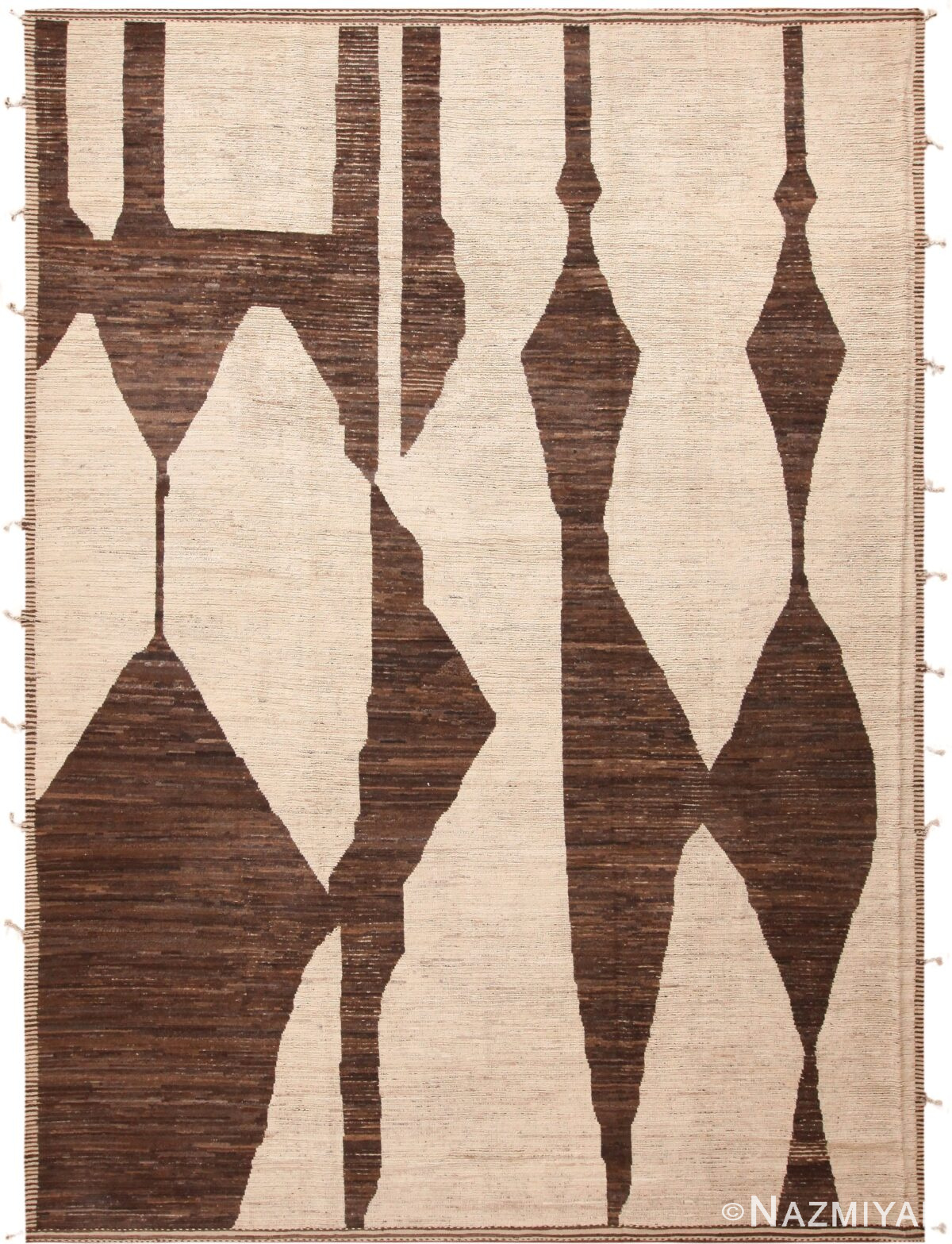 Earthy Tones Modern Central Asian Area Rug 11644 by Nazmiyal Antique Rugs