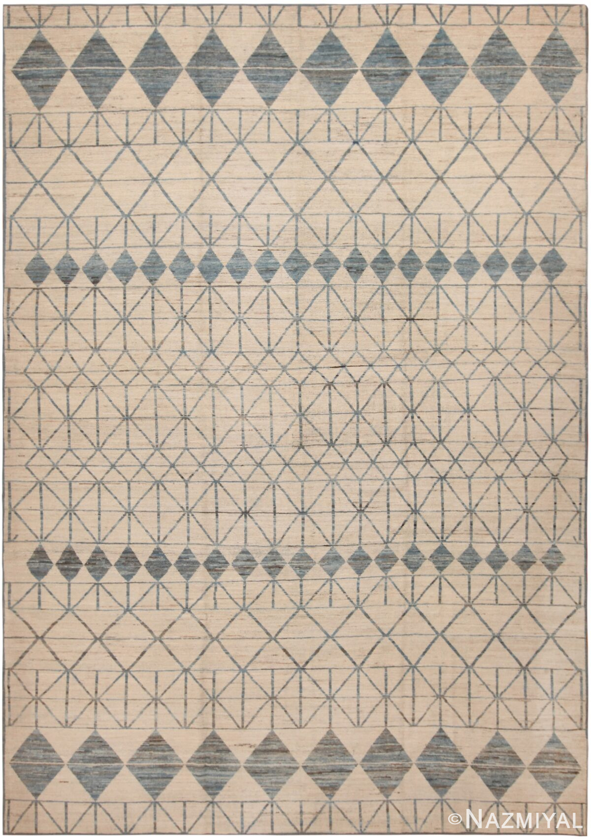 Geometric Contemporary Design Central Asian Area Rug 11604 by Nazmiyal Antique Rugs