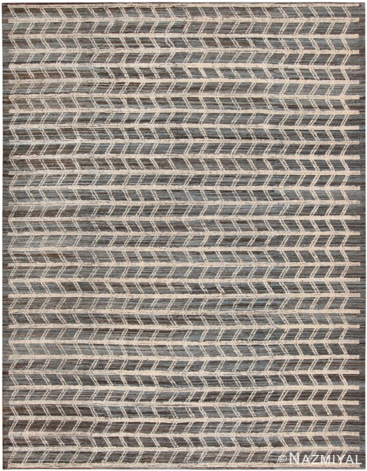 Geometric Zigzag Motif Modern Area Rug 11550 by Nazmiyal Antique Rugs