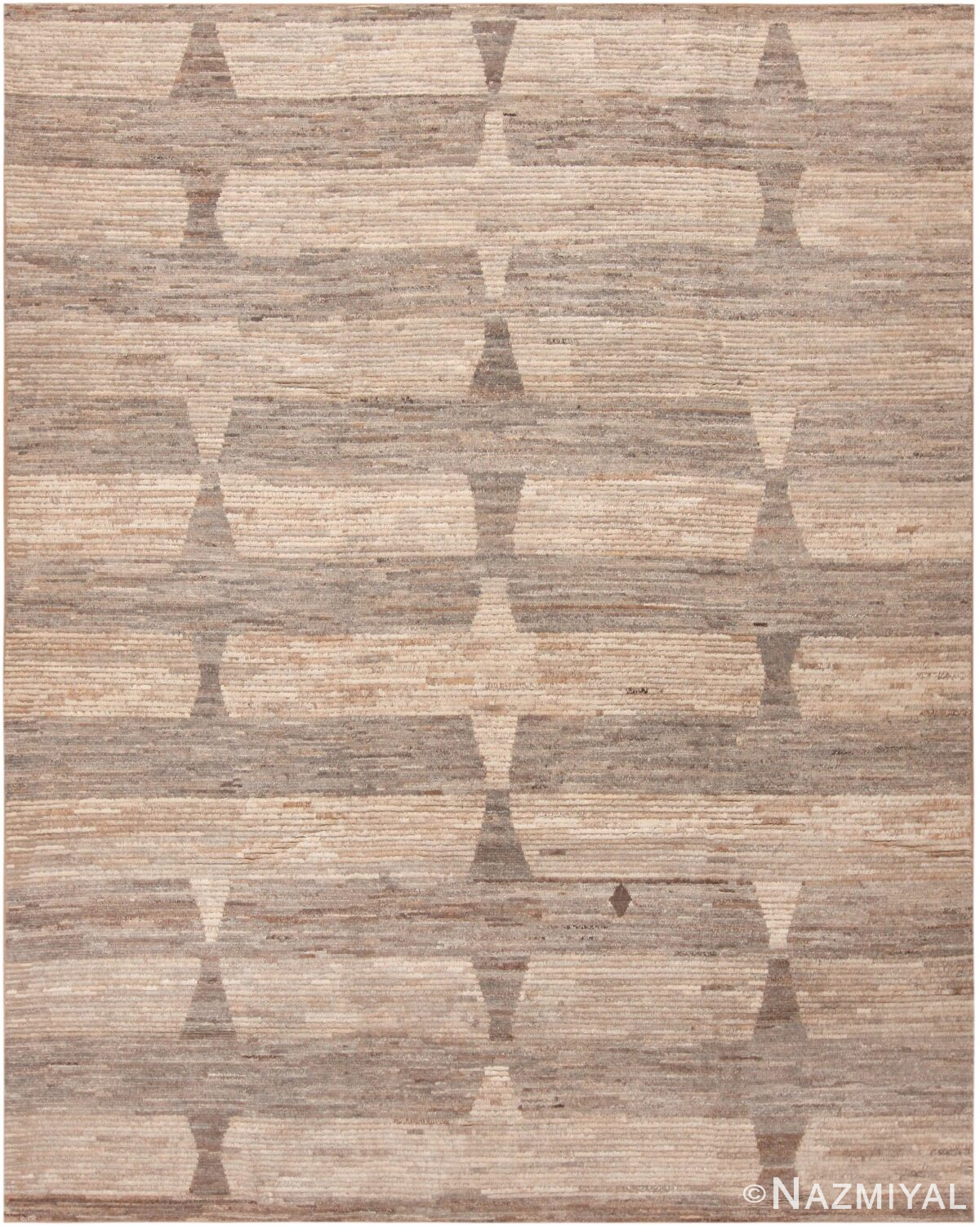 Geometrically Designed Brown Tones Modern Central Asian Rug 11509 by Nazmiyal Antique Rugs