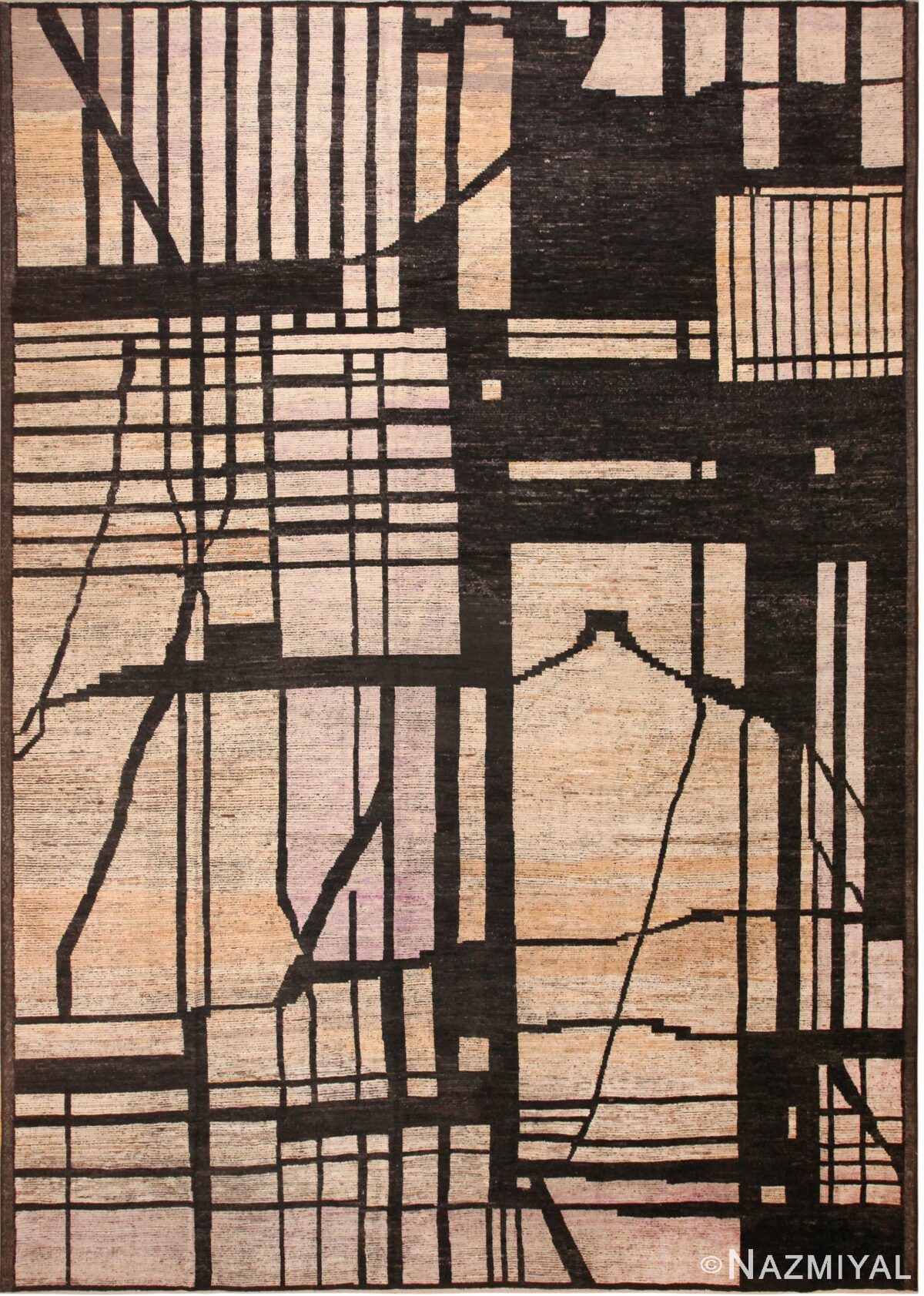 Large Primitive Motifs Modern Contemporary Rug 11825 by Nazmiyal Antique Rugs