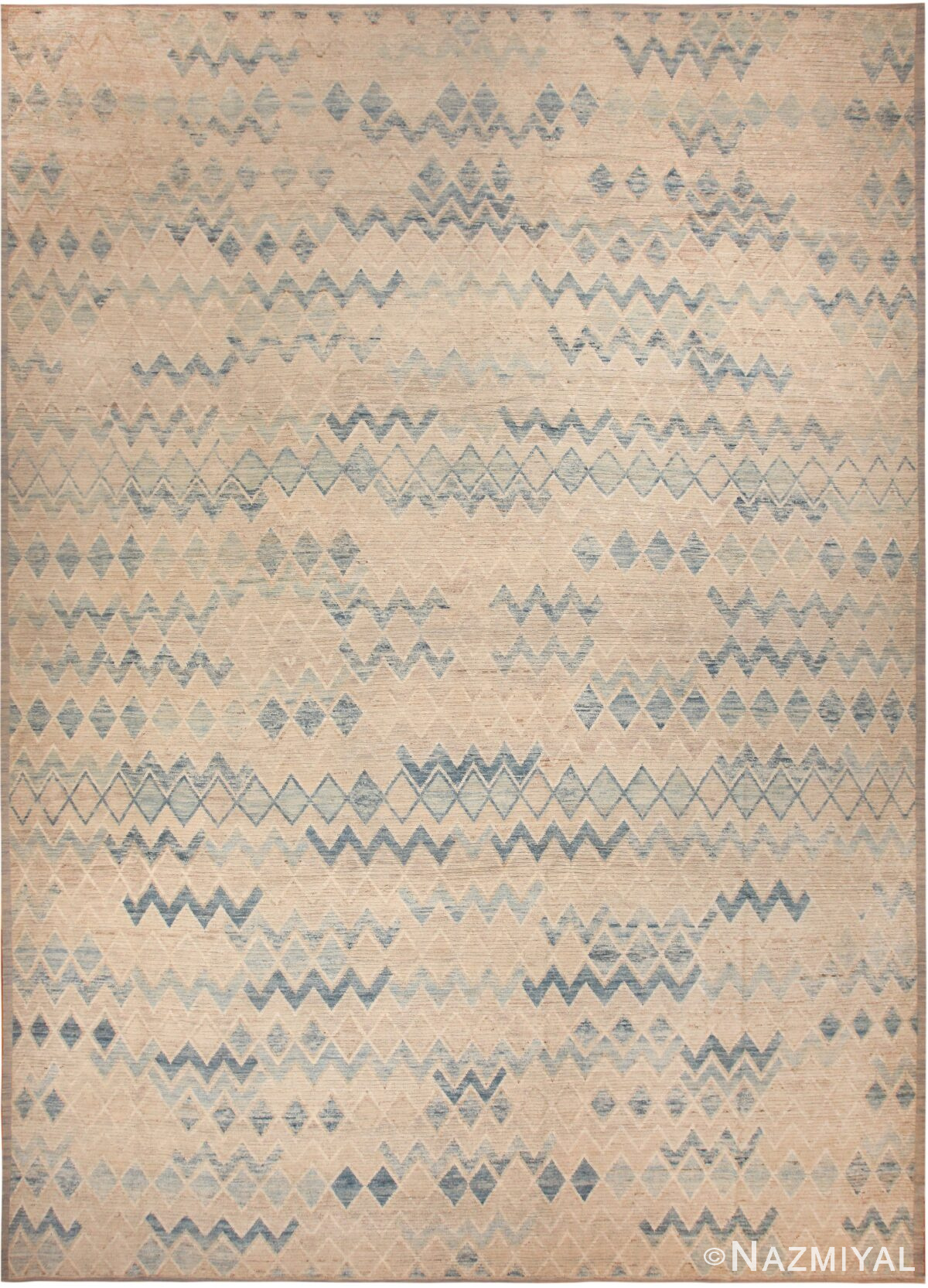 Oversized Zigzag Design Modern Central Asian Rug 11848 by Nazmiyal Antique Rugs