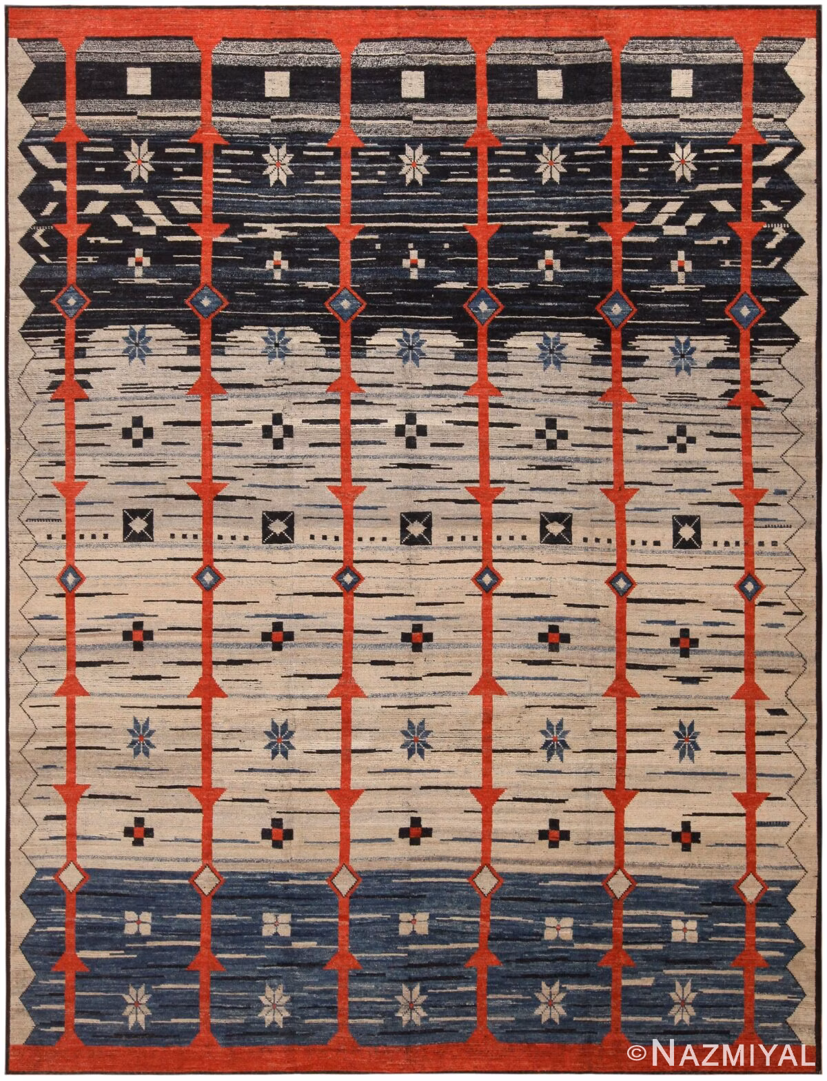 Stylish Mid-Century Modern Design Contemporary Rug 11456 by Nazmiyal Antique Rugs