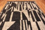 Whole View Of Abstract Design Black And Ivory Modern Area Rug 11565 by Nazmiyal Collection