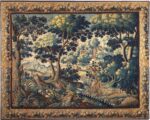 17th Century Antique French Silk And Wool Animal Design Verdure Tapestry 72572 by Nazmiyal Antique Rugs