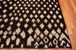 Corner Of Large Black and White Tribal Diamond Design Modern Medallion Area Rug 11751 by Nazmiyal Antique Rugs