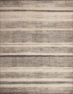 Cream And Black Handmade Wool Pile Abstract Contemporary Modern Area Rug 11537 by Nazmiyal Antique Rugs