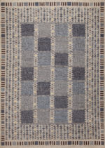 Gray Blue Flatwoven Scandinavian Modern Swedish Mid-Century Design Contemporary Geometric Kilim Rug 72543 by Nazmiyal Antique Rugs