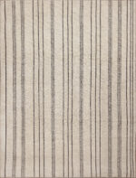 Minimalist Striped Cream Background Geometric Modern Area Rug 11473 by Nazmiyal Antique Rugs