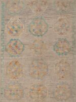 Modern Geometric Design Handmade Contemporary Wool Area Rug 11068 by Nazmiyal Antique Rugs