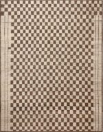 Modern Moroccan Inspired Brown Cream Checkerboard Design Area Rug 11454 by Nazmiyal Antique Rugs
