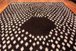 Top Of Large Black and White Tribal Diamond Design Modern Medallion Area Rug 11751 by Nazmiyal Antique Rugs