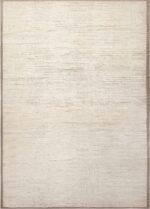 Trendy Large Ivory Decorative Contemporary Modern Area Rug 11747 by Nazmiyal Antique Rugs