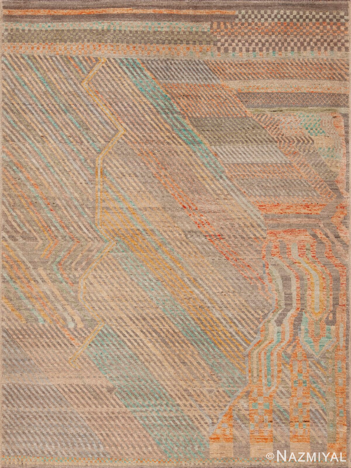 Artistic Handmade Abstract Contemporary Modern Area Rug 11238 by Nazmiyal Antique Rugs