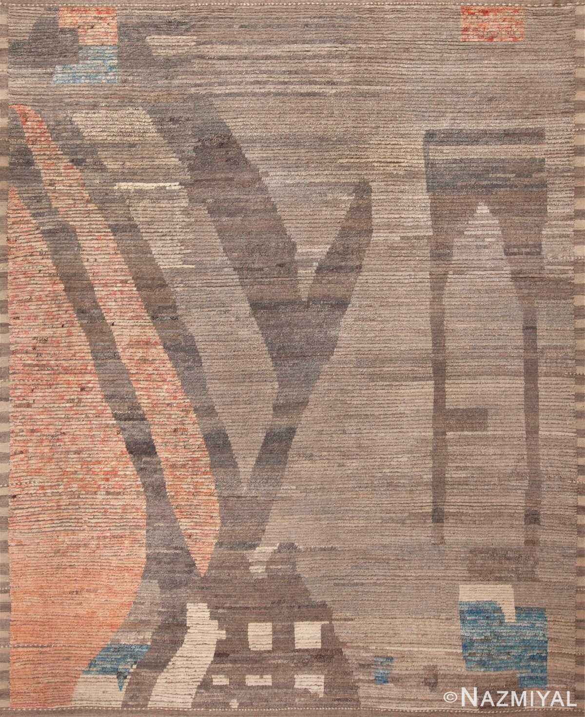 Contemporary Handmade Wool Modern Abstract Area Rug 11653 by Nazmiyal Antique Rugs