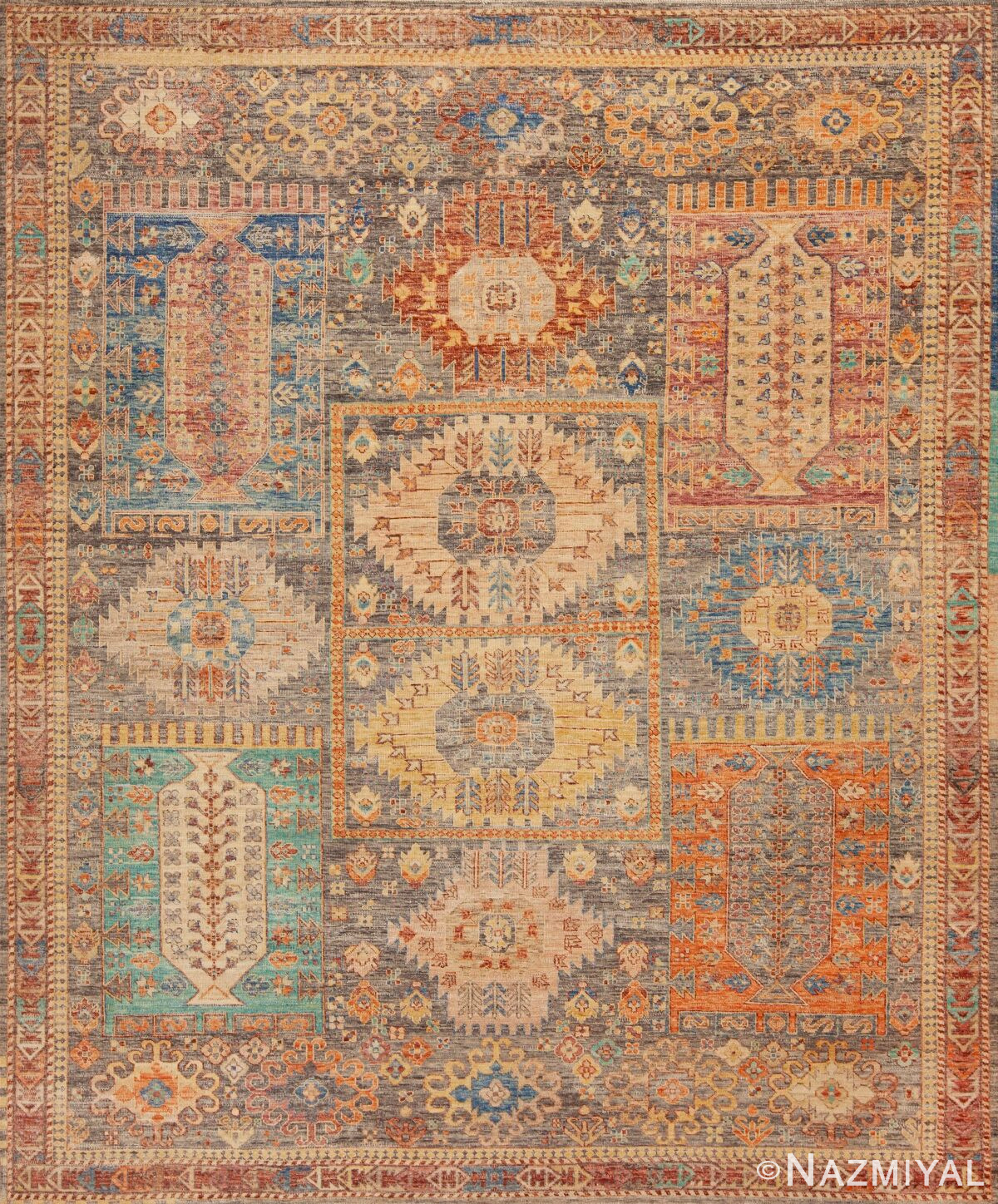 Contemporary Rustic Tribal Allover Geometric Design Modern Area Rug 11367 by Nazmiyal Antique Rugs