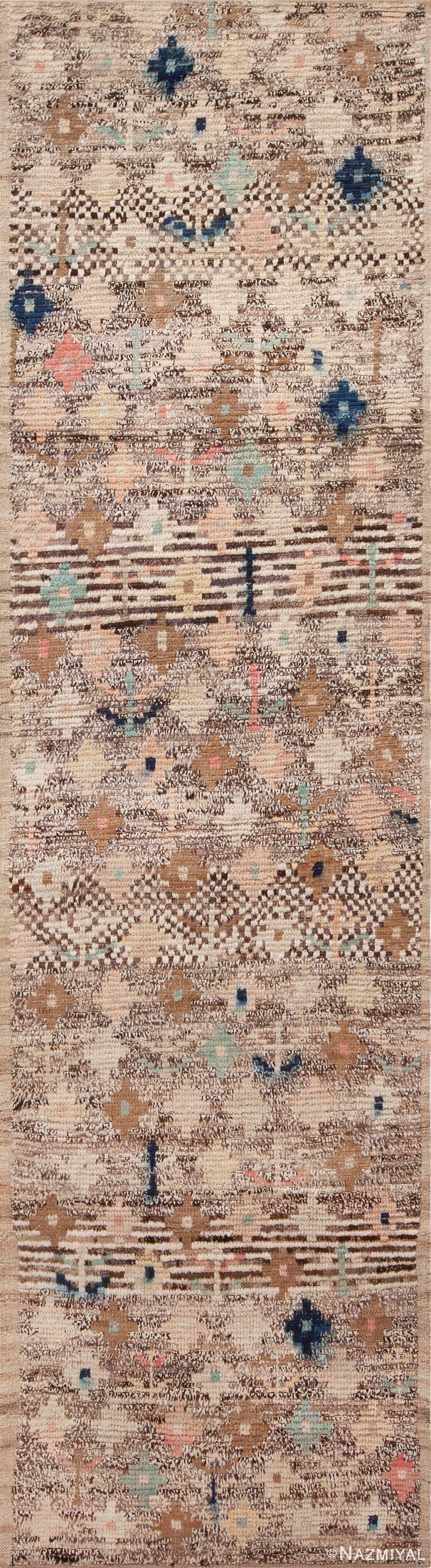 Eclectic Tribal Geometric Modern Hallway Runner Rug 11133 by Nazmiyal Antique Rugs
