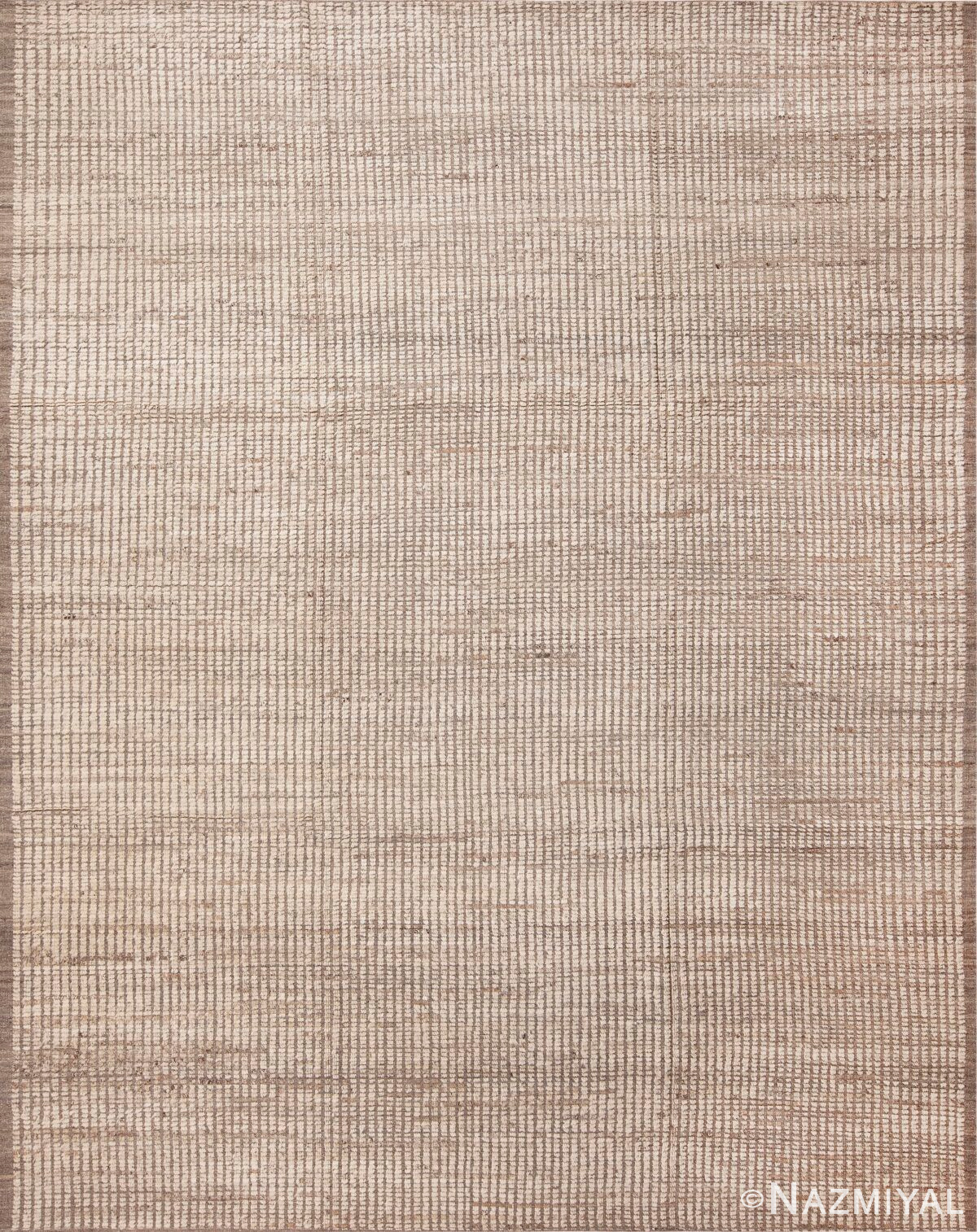 Handmade Wool Pile Modern Contemporary Neutral Minimalist Area Rug 11538 by Nazmiyal Antique Rugs