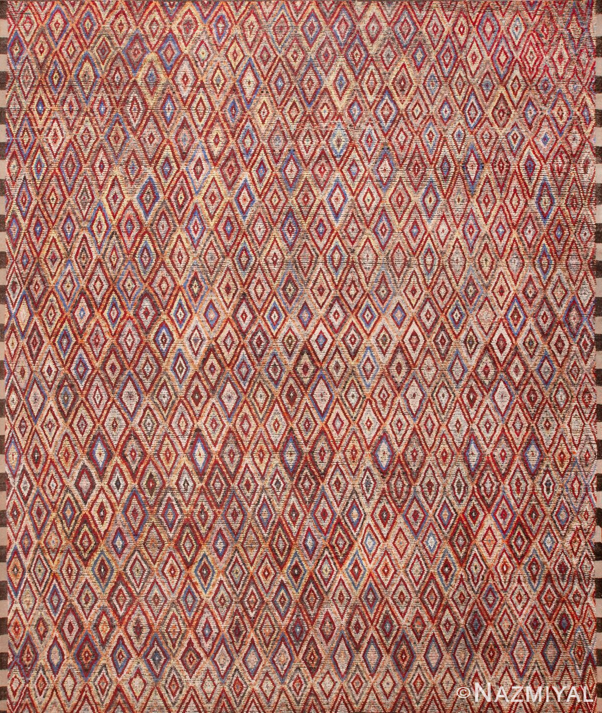 Large Colorful Handmade Diamond Pattern Modern Contemporary Wool Area Rug 11875 by Nazmiyal Antique Rugs
