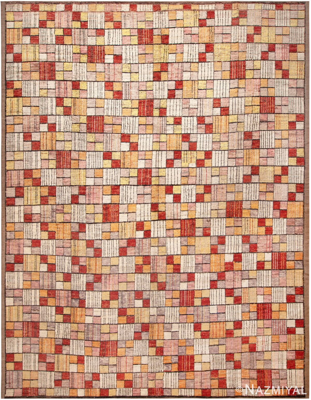 Large Geometric Warm Colors Modern Area Rug 11760 by Nazmiyal Antique Rugs