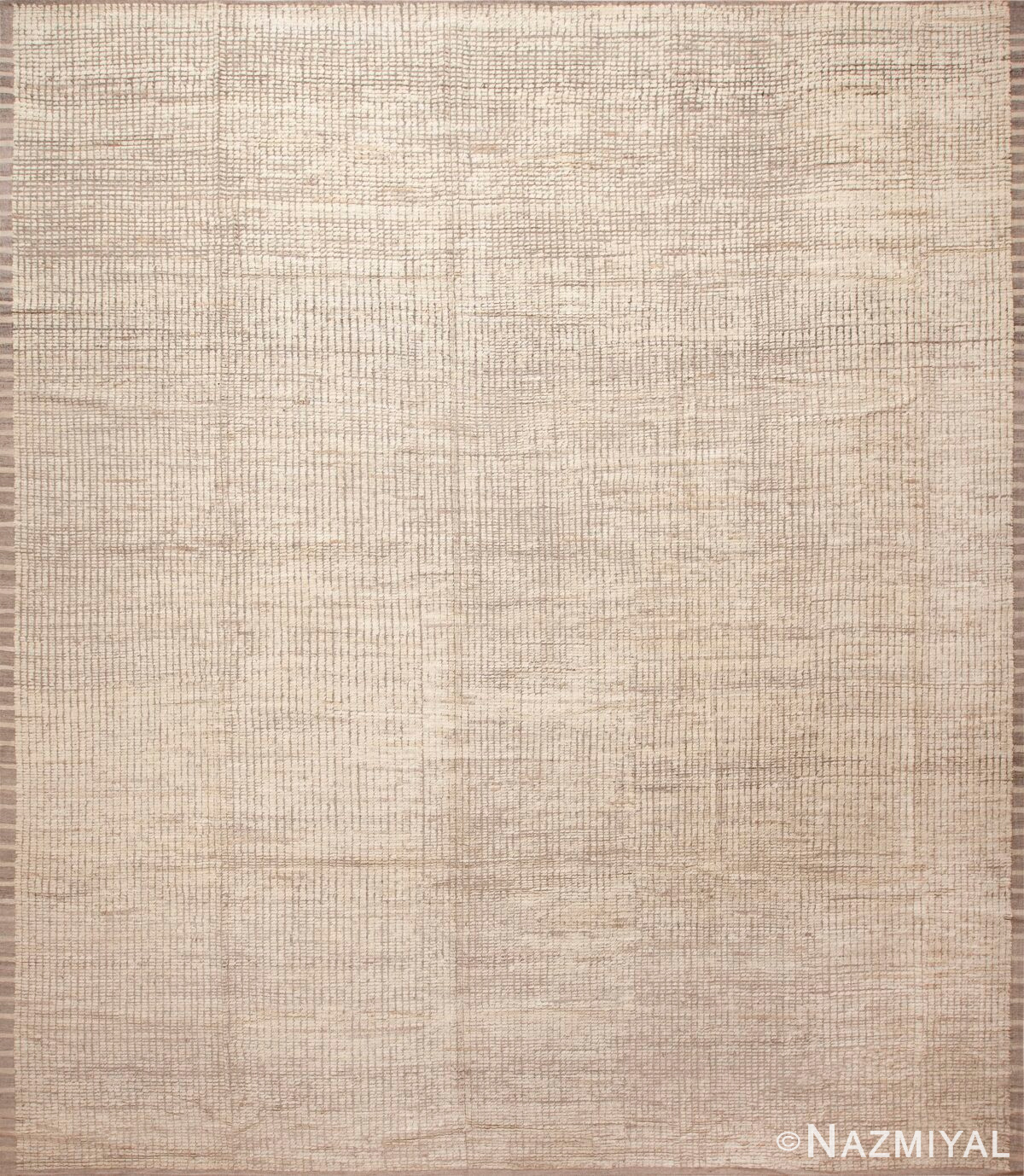 Large Neutral Minimalist Cream Color Modern Contemporary Area Rug 11779 by Nazmiyal Antique Rugs