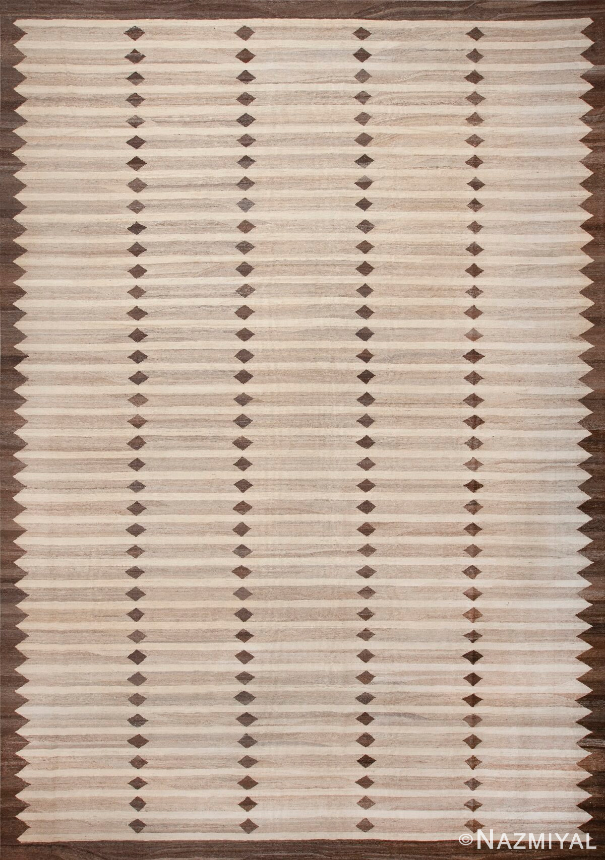 Large Size Geometric Contemporary Vintage Mid-Century Modern Design Flatweave Kilim Rug 11813 by Nazmiyal Antique Rugs
