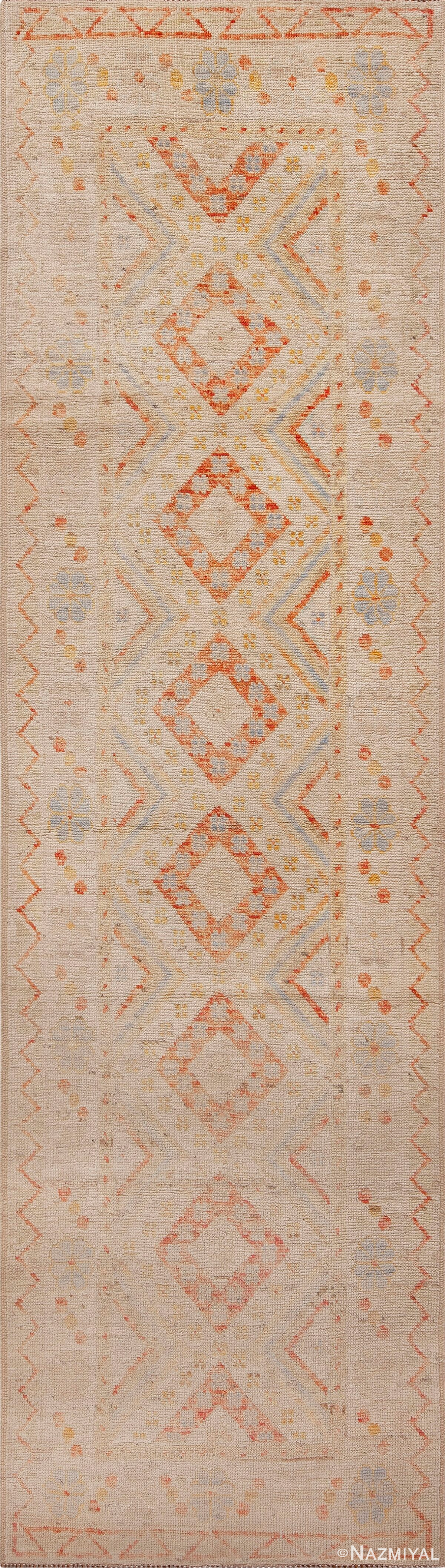Modern Contemporary Tribal Geometric Rustic Hallway Runner Rug 11045 by Nazmiyal Antique Rugs