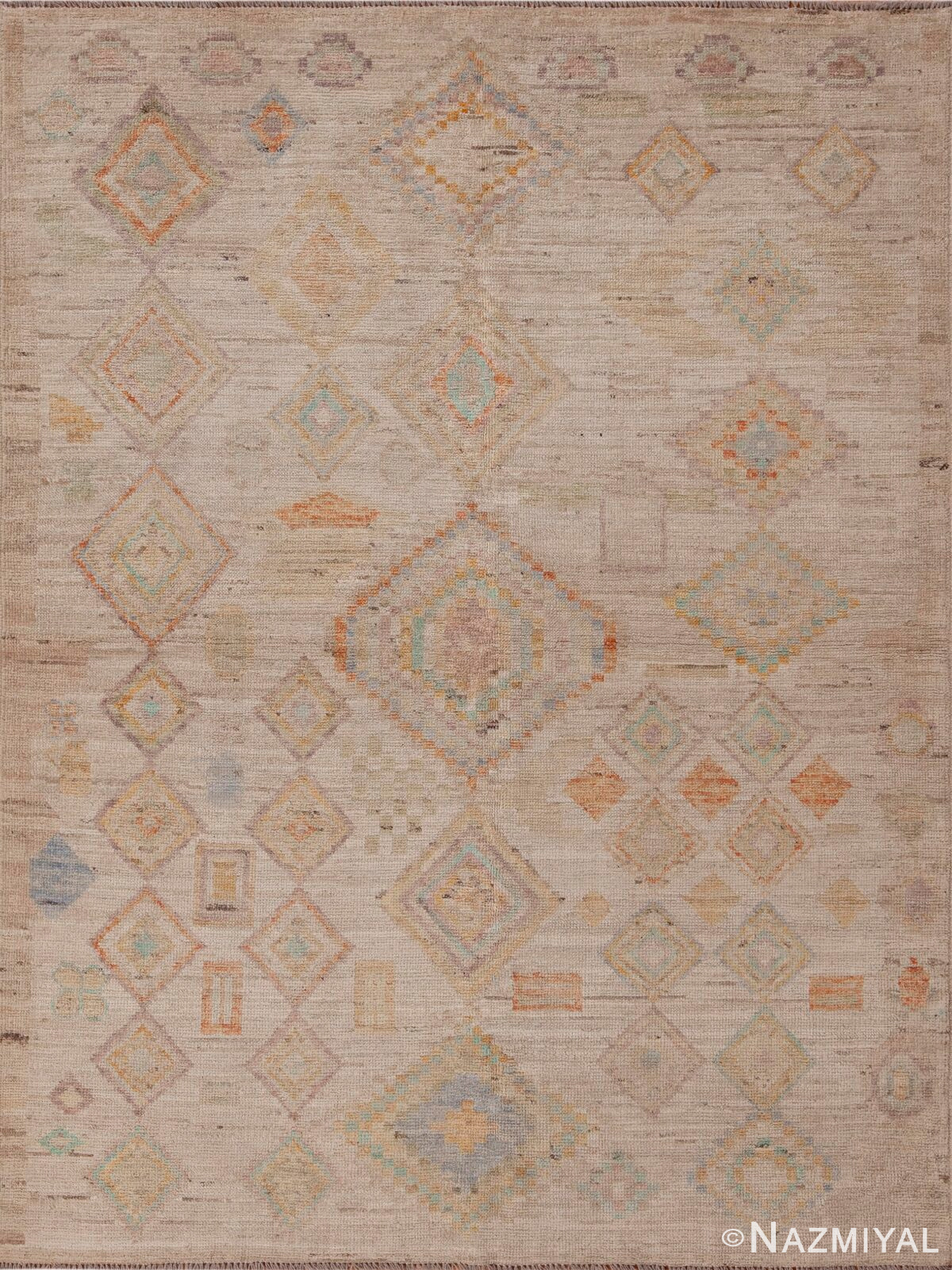 Modern Tribal Geometric Design Rustic Contemporary Area Rug 11220 by Nazmiyal Antique Rugs