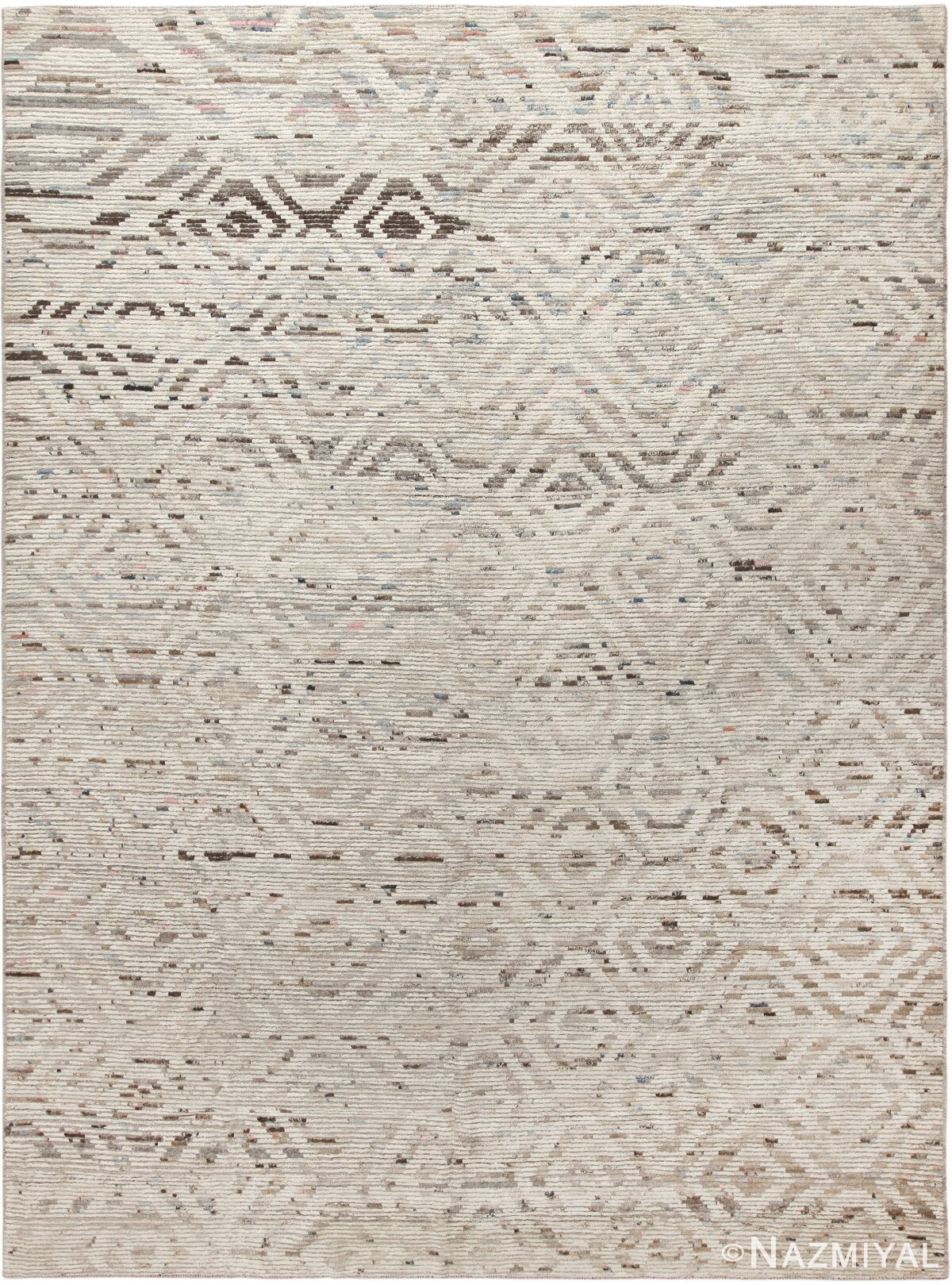 Soft Colors Geometric Lozenge Design Modern Area Rug 11646 by Nazmiyal Antique Rugs