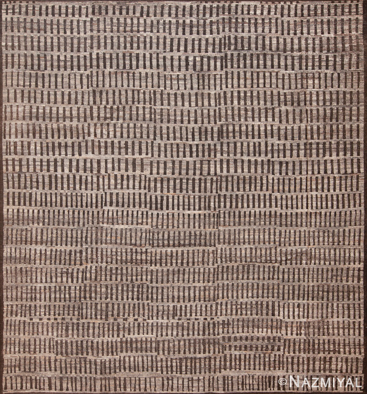 Square Shape Grey Neutral Geometric Tribal Modern Area Rug 11562 by Nazmiyal Antique Rugs