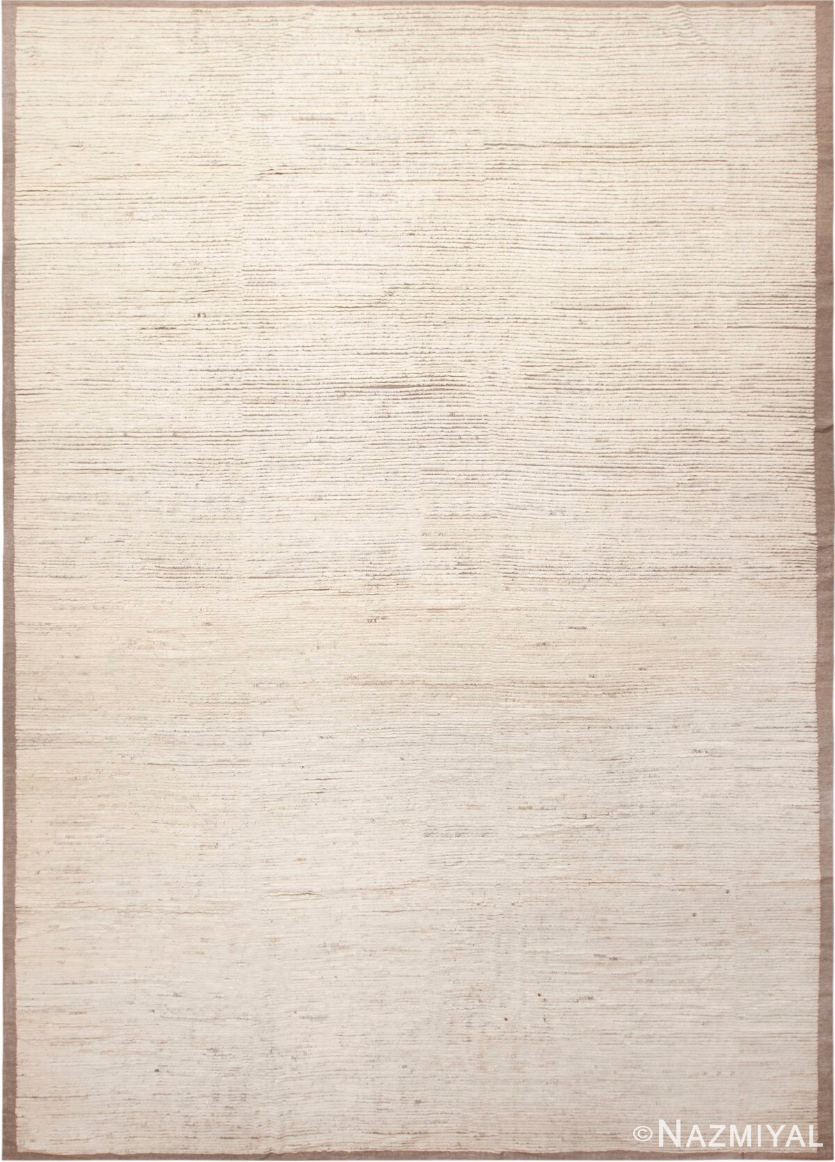 Trendy Large Ivory Decorative Contemporary Modern Area Rug 11747 by Nazmiyal Antique Rugs