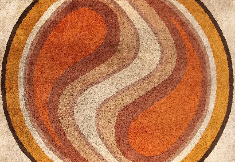 Ying Yang Influenced Design In A Mid Century Modern Swedish Rya Rug #71993 A Ying Yang Influenced Design In A Mid Century Modern Swedish Rya Rug by Nazmiyal Antique Rugs