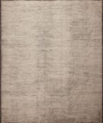 Beautifully Versatile Abstract Solid Cream Color Modern Wool Pile Room Size Area Rug 11696 by Nazmiyal Rugs