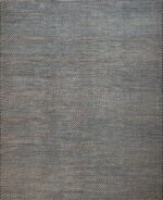Blue Grey Allover Brown Checkerboard Design Modern Handmade Wool Pile Area Rug 11481 by Nazmiyal Antique Rugs