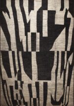 Bold Black and White Color Tribal Geometric Oversized Modern Rug 11846 by Nazmiyal Antique Rugs
