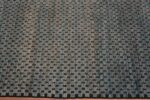 Border Of Blue Grey Allover Brown Checkerboard Design Modern Handmade Wool Pile Area Rug 11481 by Nazmiyal Antique Rugs